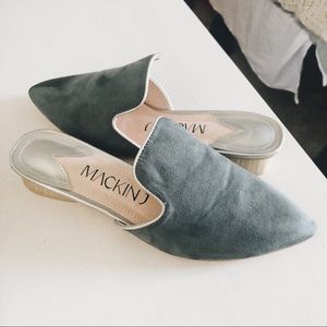 Blue Suede Mules